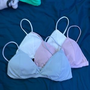 3 pack, Ribbed Triangle Bras